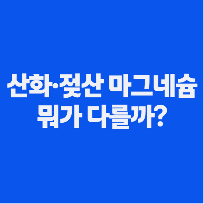 마그네슘 효능효과 정리, 눈 떨림·피로엔 산화·젖산마그네슘 뭐가 다를까