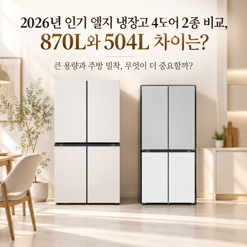 엘지 냉장고 4도어 고르기, LG 큰 용량과 빌트인형 차이는?