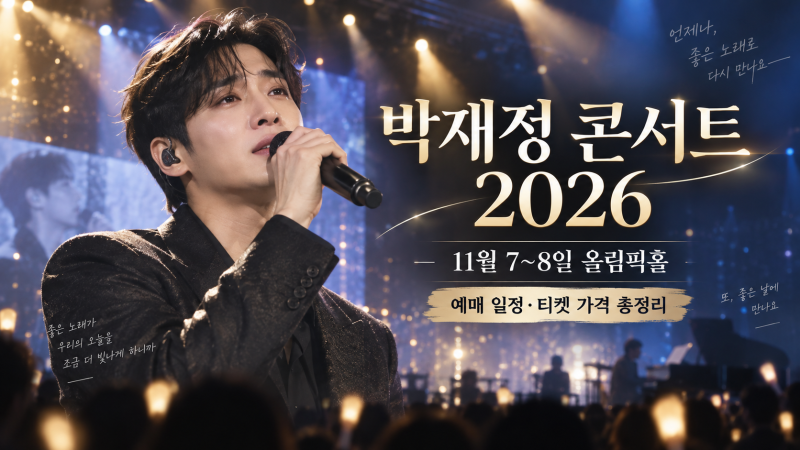 박재정 콘서트 2026｜11월 7~8일 올림픽홀 단독 콘서트·예매 일정·티켓 가격·좌석 총정리