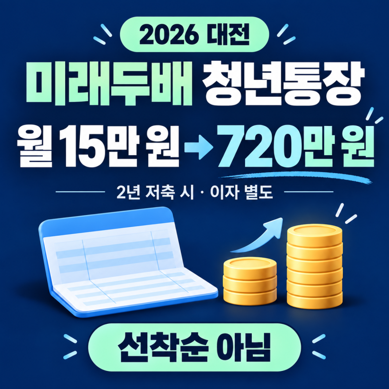 대전 청년통장 신청 시작｜15만원씩 모으면 720만원, 선착순일까?