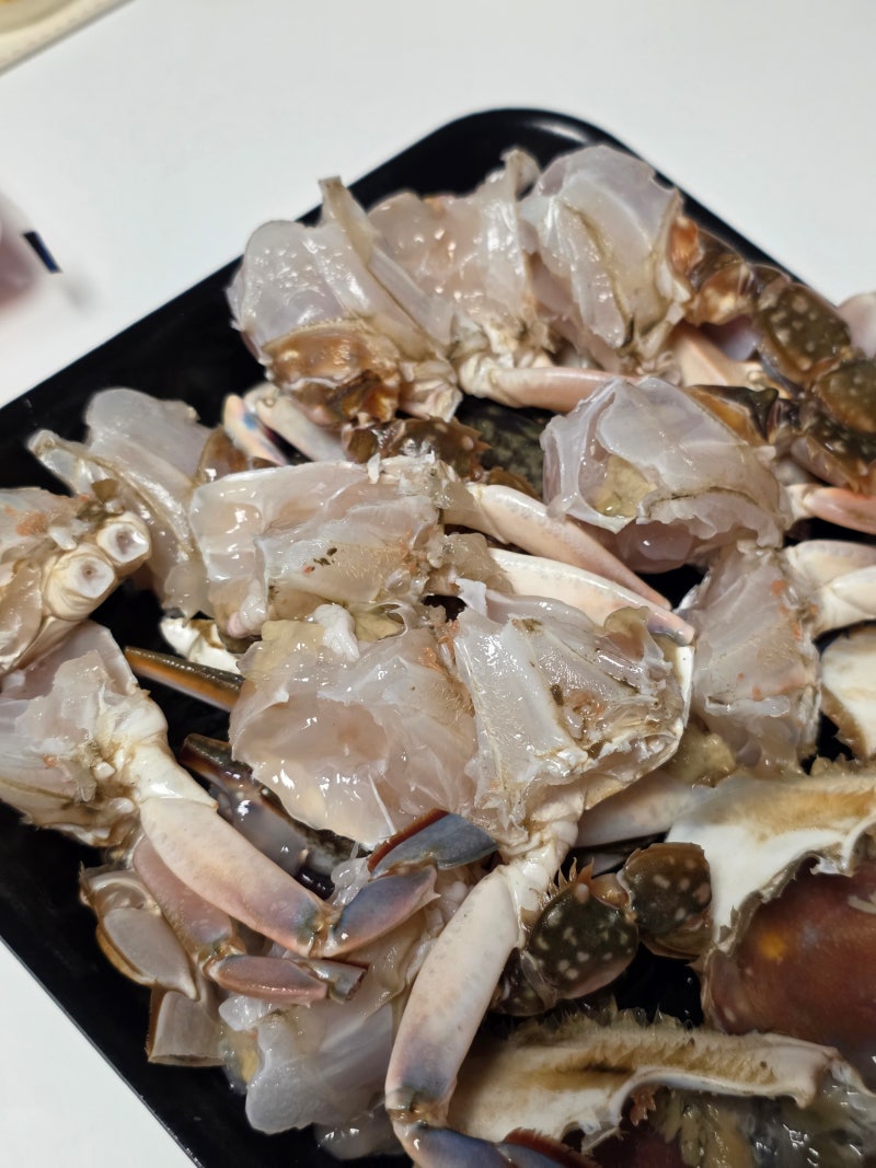 가락시장 꽃게 바다나라 수꽃게회 내돈내산 포장 후기, 가을 제철 수꽃게 맛은?
