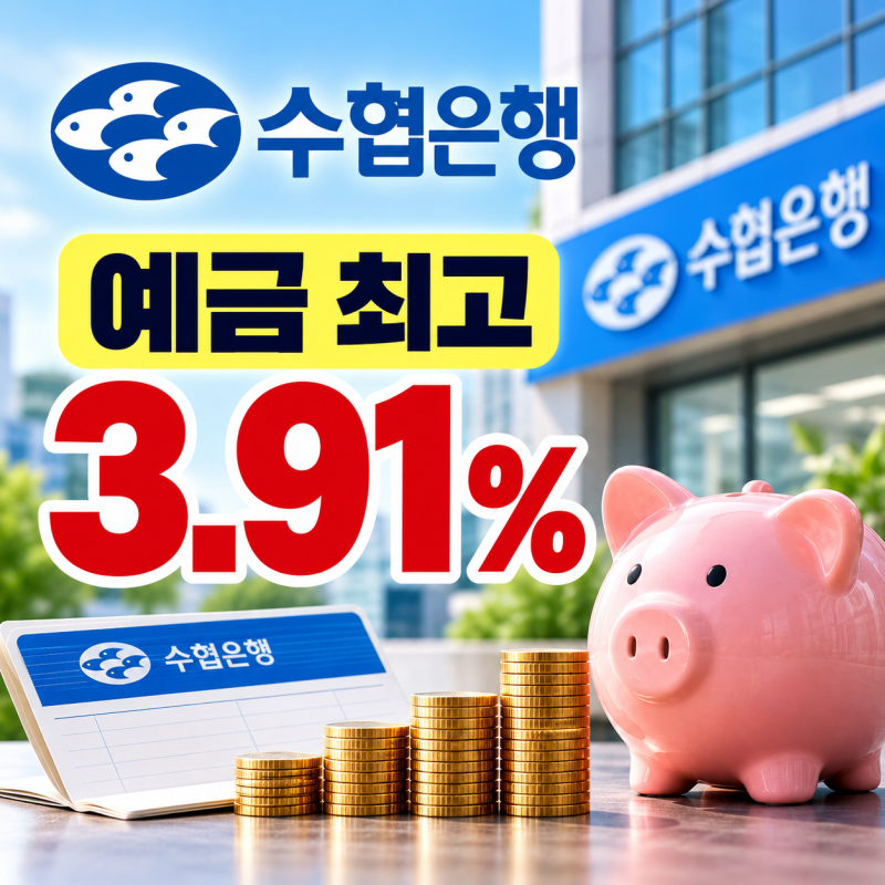 수협은행 예금 최고 3.91%, Hey정기예금 금리·우대조건·세후이자 계산