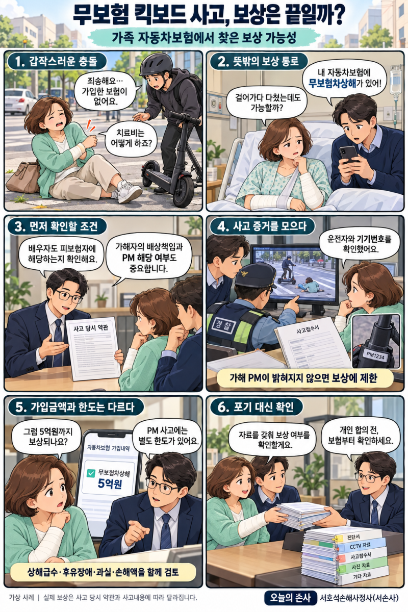 전동킥보드(PM) 사고, 가해자가 무보험이면 끝일까?