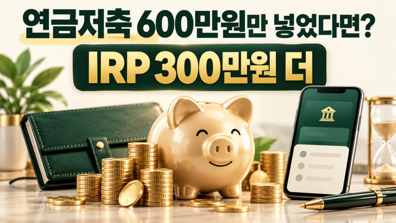 연금저축 600만원만 넣고 있다면, 300만원 더 받을 수 있는 방법이 있어요