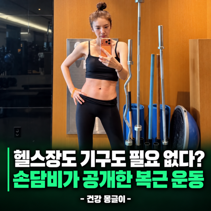 "헬스장 안 가고 집에서?" 손담비, 21kg 감량 후 11자 복근 만든 운동 뭐길래