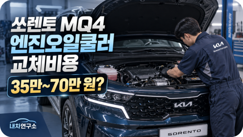 쏘렌토 MQ4 엔진오일쿨러 교체비용, 오일과 냉각수가 섞이면 35만~70만 원?