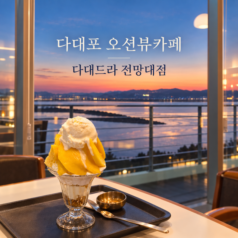 다대포 오션뷰 카페 다대드라 전망대점｜노을부터 야경까지 보기 좋은 조용한 카페