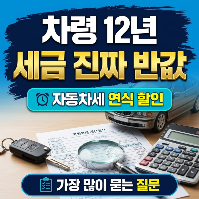 차령 12년 넘으면 세금 진짜 반값일까? 자동차세 연식 할인에 대해 가장 많이 묻는 질문