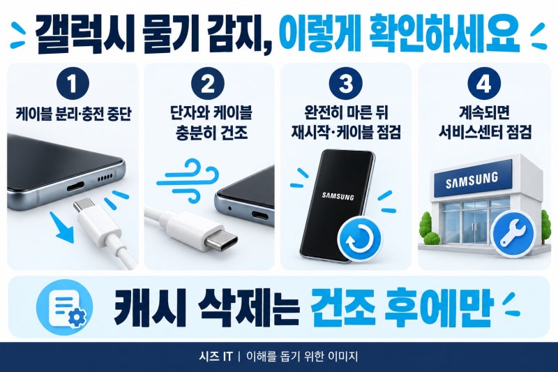 갤럭시 물기 감지, 물에 안 닿았는데 충전이 안 된다면?