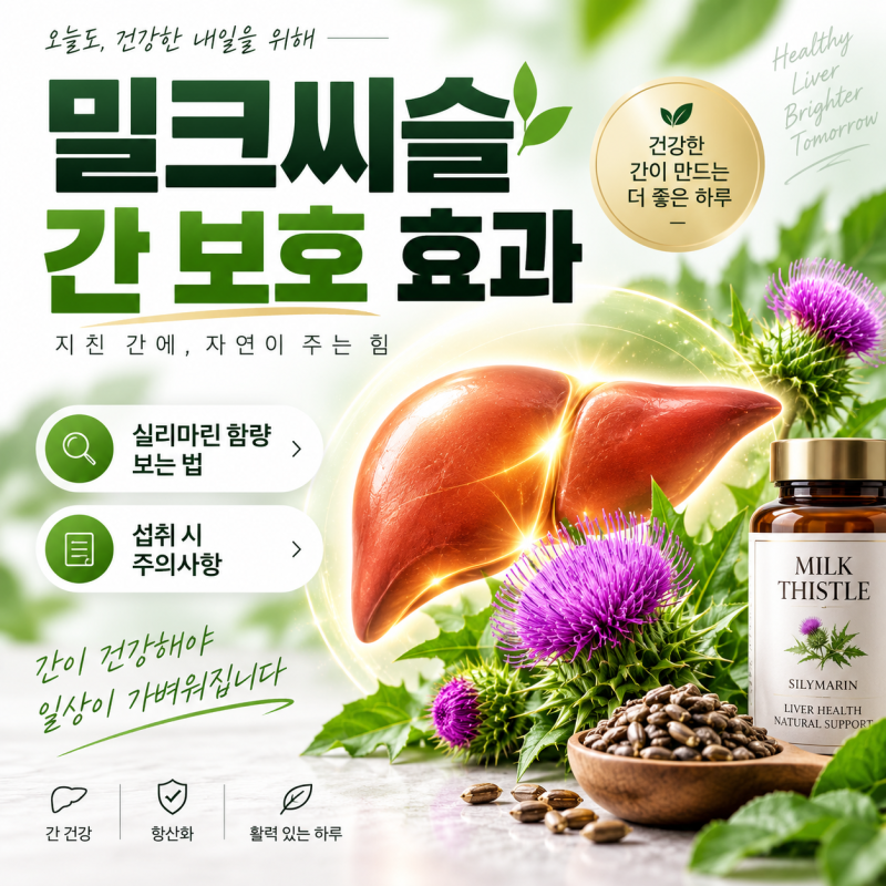 밀크씨슬 간 보호 효과와 실리마린 함량 보는 법 및 섭취 시 주의해야 할 사람 완벽 가이드