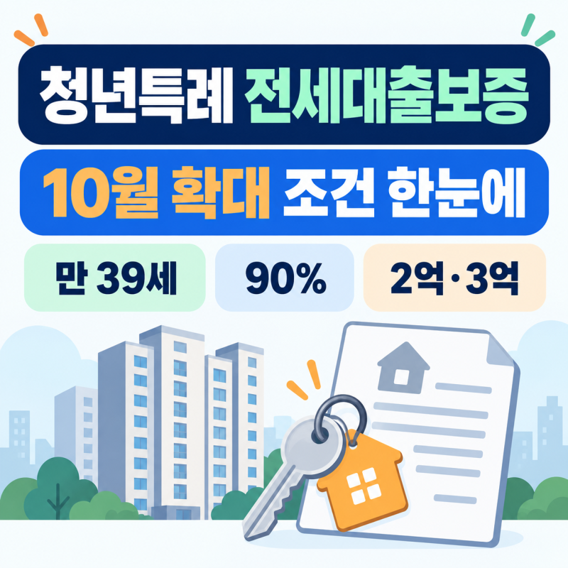 청년특례 전세대출보증, 10월부터 무엇이 달라지나
