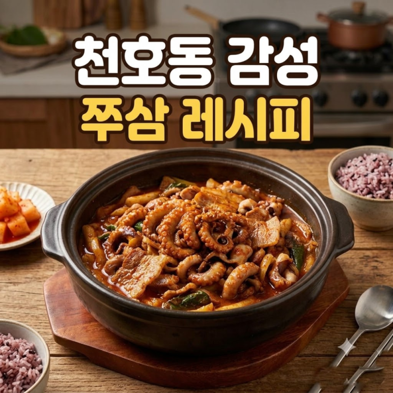 웨이팅 없어도 완벽한 천호동 골목 감성, 쭈꾸미 삼겹살 레시피