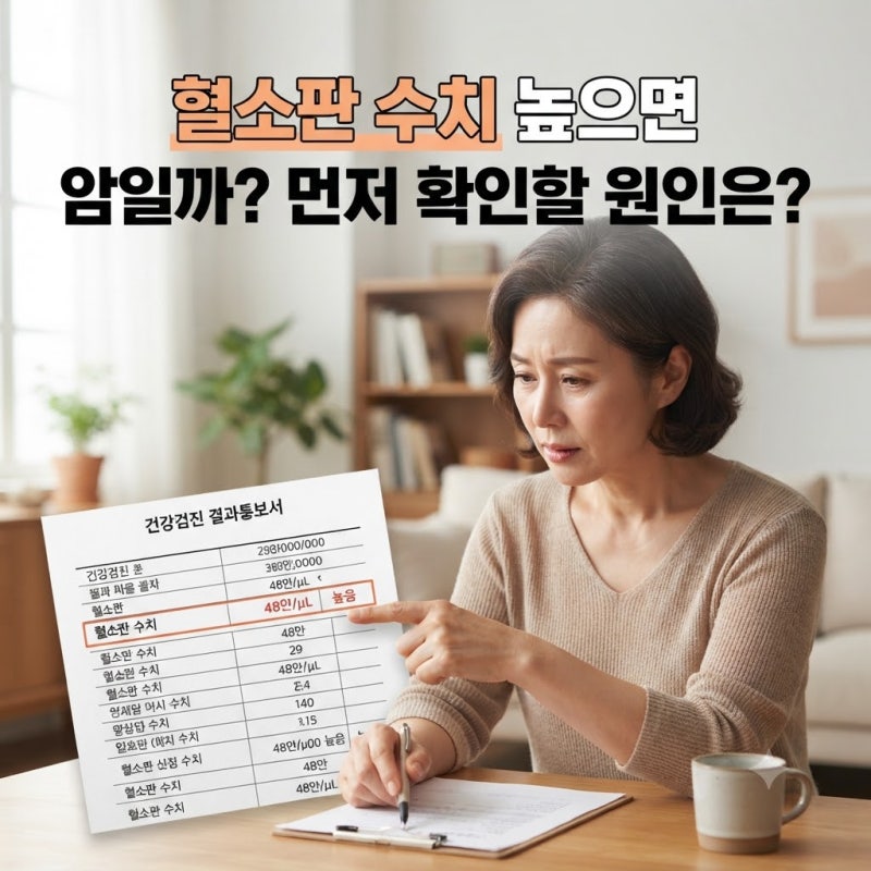 혈소판 수치가 높으면 암일까요? 먼저 확인해야 할 원인