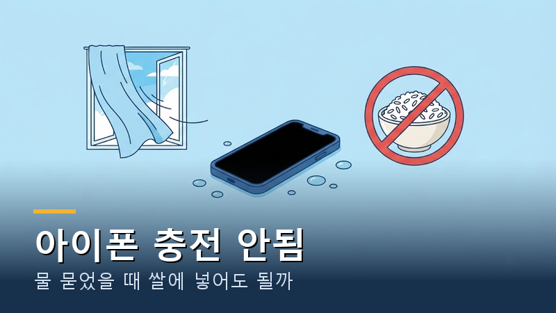 아이폰 충전 안됨, 물 묻었을 때 쌀에 넣어도 될까｜애플 대처법 2026