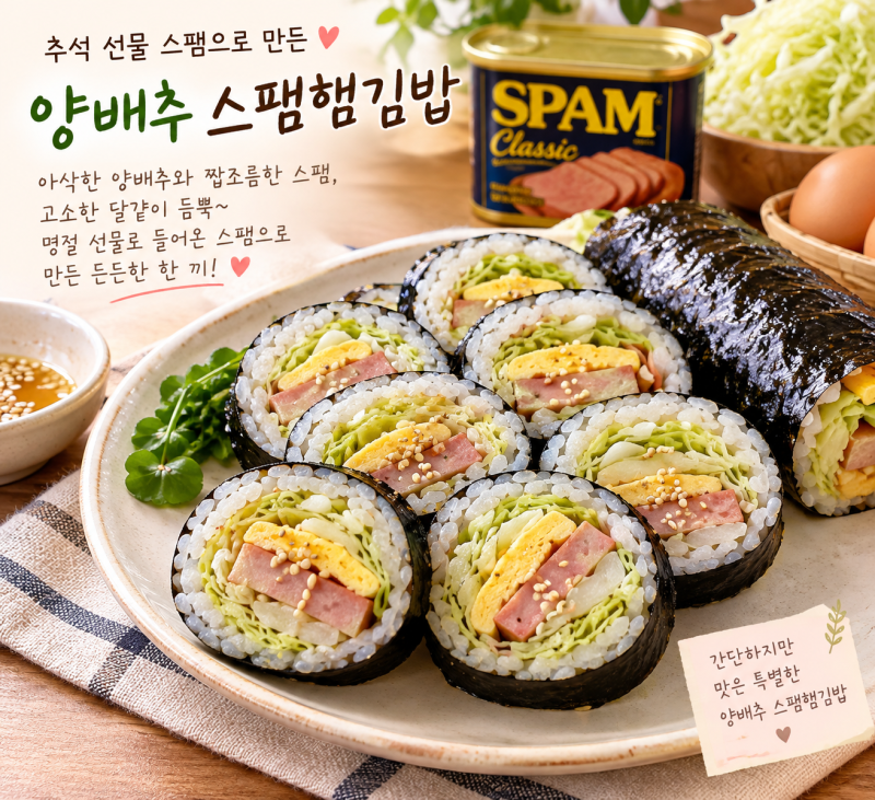 추석 선물 스팸 양배추스팸김밥 만드는법