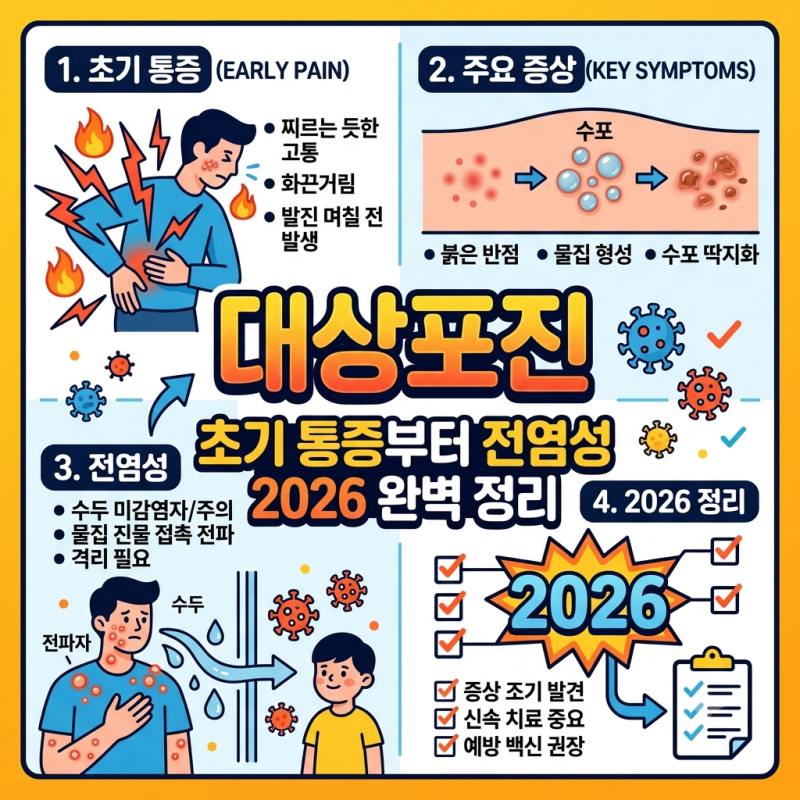 대상포진 증상 초기 통증부터 전염성 2026 정리