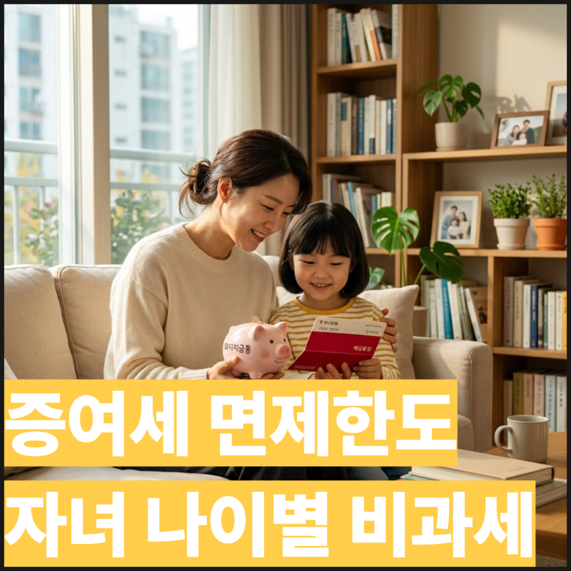 증여세 면제한도 자녀 나이별 비과세한도 한눈에 보기