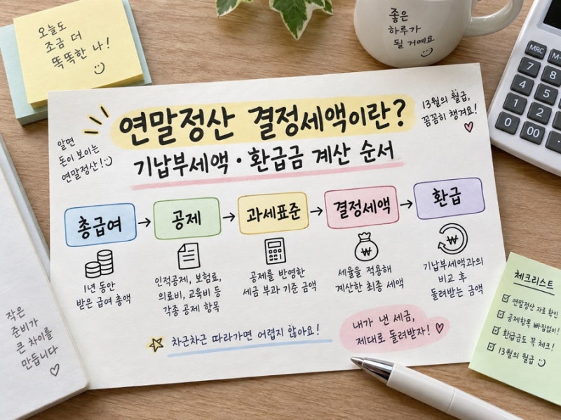 연말정산 계산기는 어떻게 볼까? 총급여·공제·결정세액 확인 순서