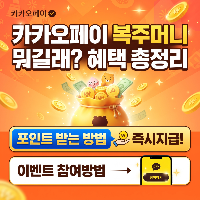 카카오페이 복주머니 뭐길래? 포인트 받는 방법·이벤트 참여방법 총정리