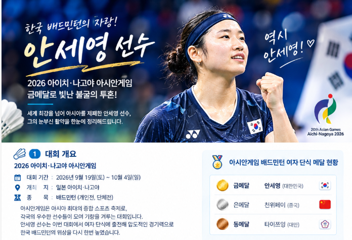 #안세영 | 아시안게임 여자 단식 사상 첫 2연패! 오늘 금메달로 새 역사 썼다