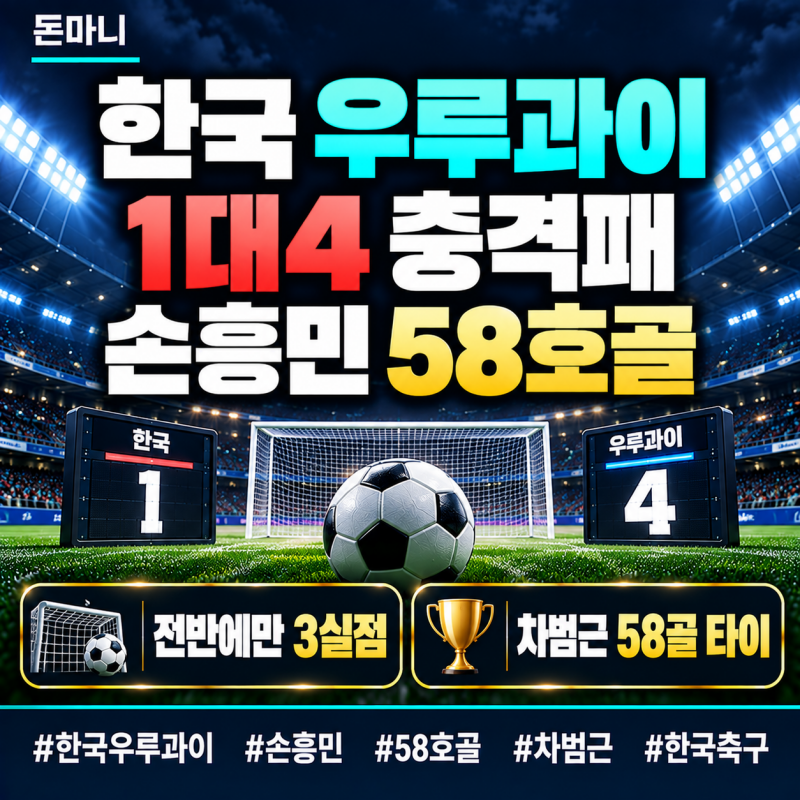 한국 우루과이 1대4 충격패, 손흥민 58호골에도 무너진 이유는?