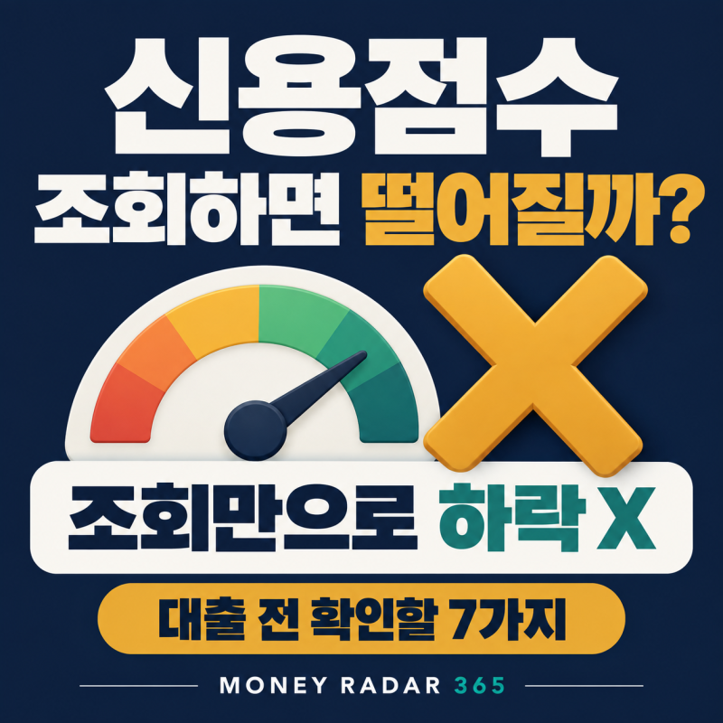 신용점수 조회하면 떨어질까?｜대출 전 점검할 7가지와 이자 차이