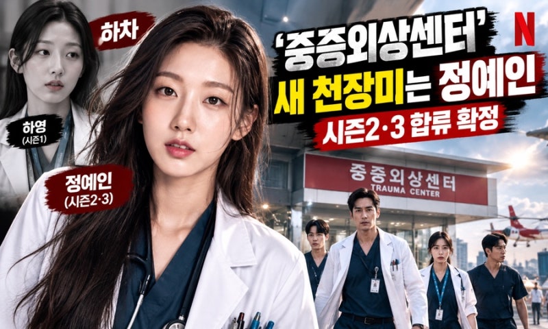 하영 떠난 ‘중증외상센터’…새 천장미는 정예인, 시즌2·3 합류 확정