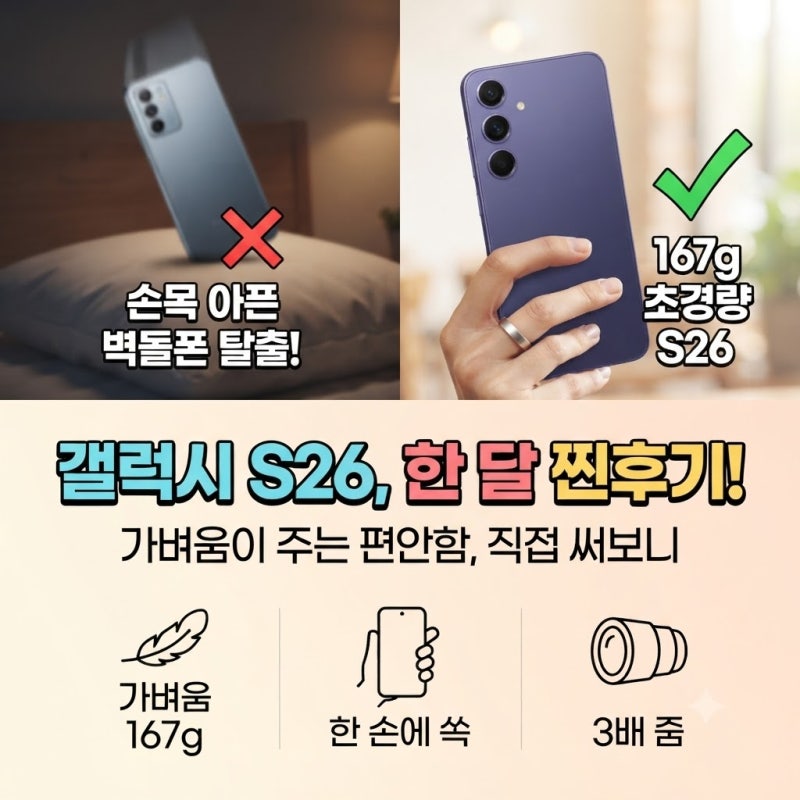 갤럭시 S26 자급제 한 달, 폰 바꾸고 달라진 3가지