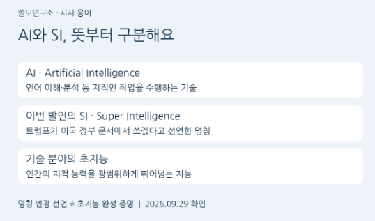 트럼프대통령의 AI 대신 SI 선언, 뜻과 달라지는 점 쉽게 정리