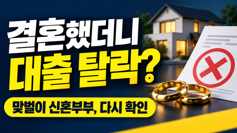 결혼했더니 대출 탈락? 맞벌이 신혼부부가 꼭 다시 확인해야 할 소득 기준