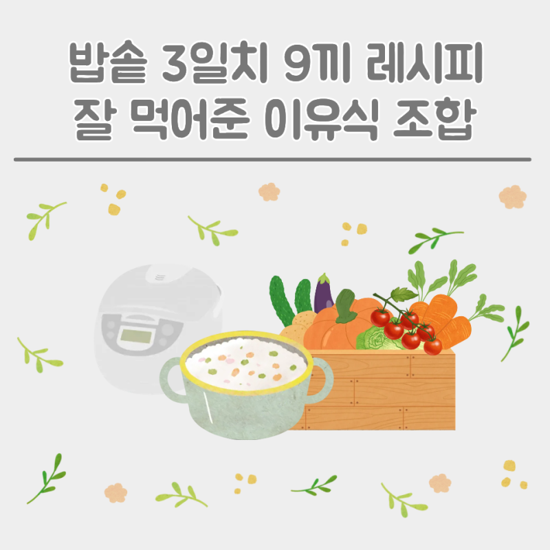 [후기 이유식] 밥솥 칸막이 3일치 9끼 레시피｜소고기 토마토죽·닭고기 단호박죽·첫 흑미 돼....