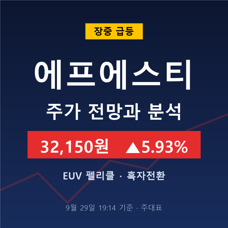 에프에스티 주가 전망과 분석 EUV 펠리클 및 흑자전환 실적