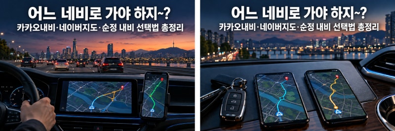 “티맵이 제일 빠르다~??” 카카오내비·네이버지도·순정 내비 선택법 총정리