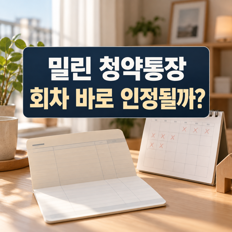 청약통장 몇 년 쉬었는데, 밀린 돈을 넣으면 회차가 바로 살아날까?