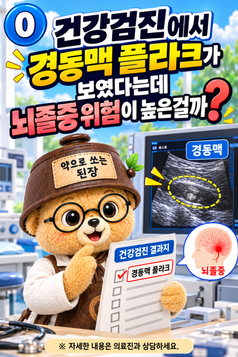 건강검진에서 경동맥 플라크가 보였다는데 뇌졸중 위험이 높은 걸까?