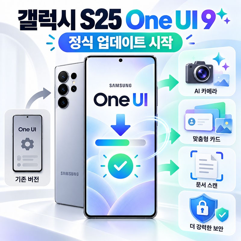 갤럭시 S25 One UI 9 정식 업데이트 시작, 안 뜬다면 이렇게 확인하세요