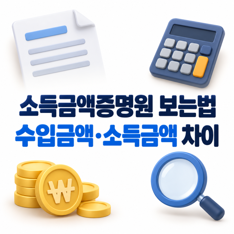 소득금액증명원 보는법, 수입금액·소득금액 차이와 대출 기준