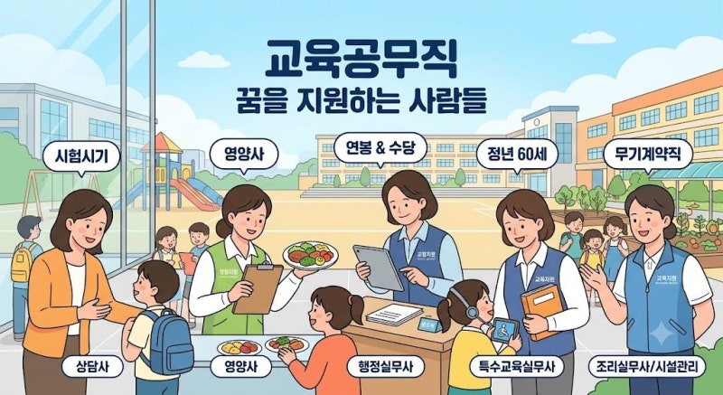 학교 교육공무직 완벽 정리: 시험 시기, 연봉/보수, 정년, 직급 체계 총정리
