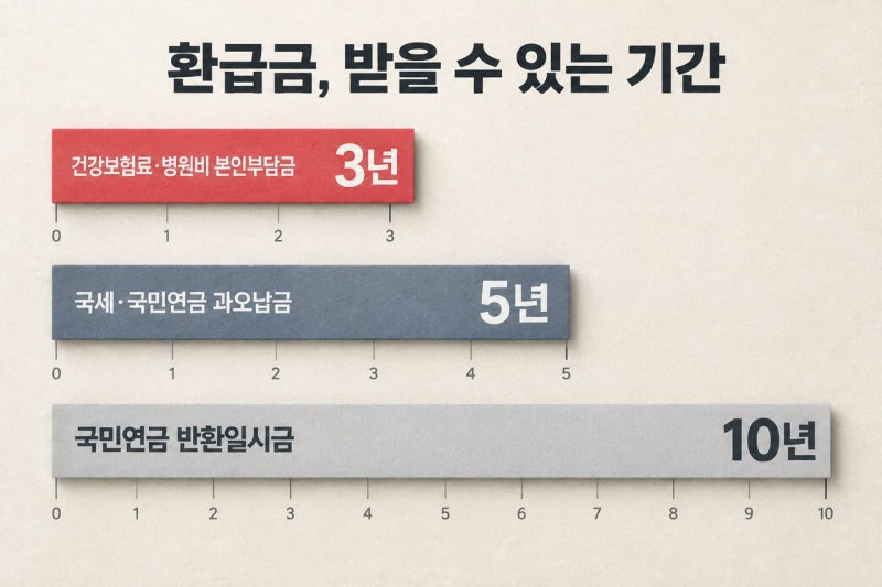 건강보험 환급금 조회, 국세 5년과 달리 3년이면 사라집니다