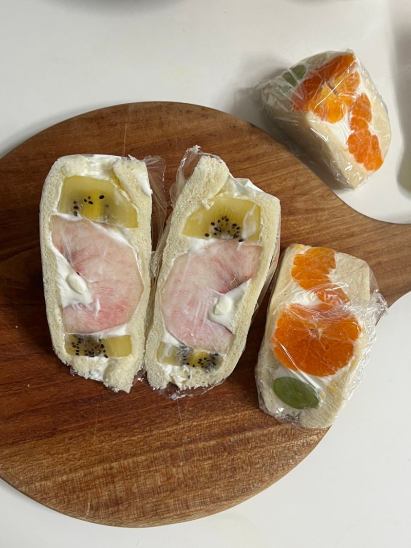 과일산도 만들기 생크림 대신 그릭요거트+크림치즈로 만들어봤어요｜5가지맛 과일샌드위치