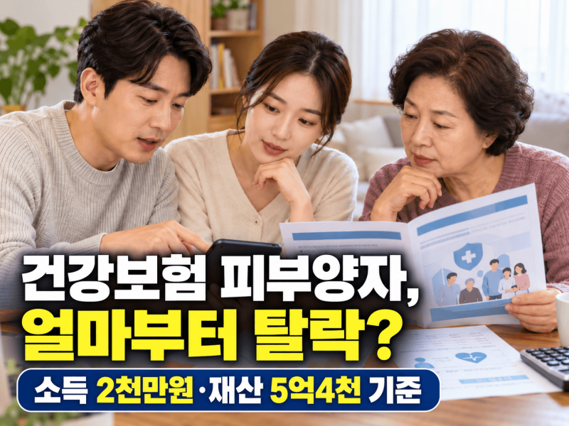 2026 건강보험 피부양자 자격 상실 기준｜소득·재산 얼마부터 지역가입자로 바뀔까?