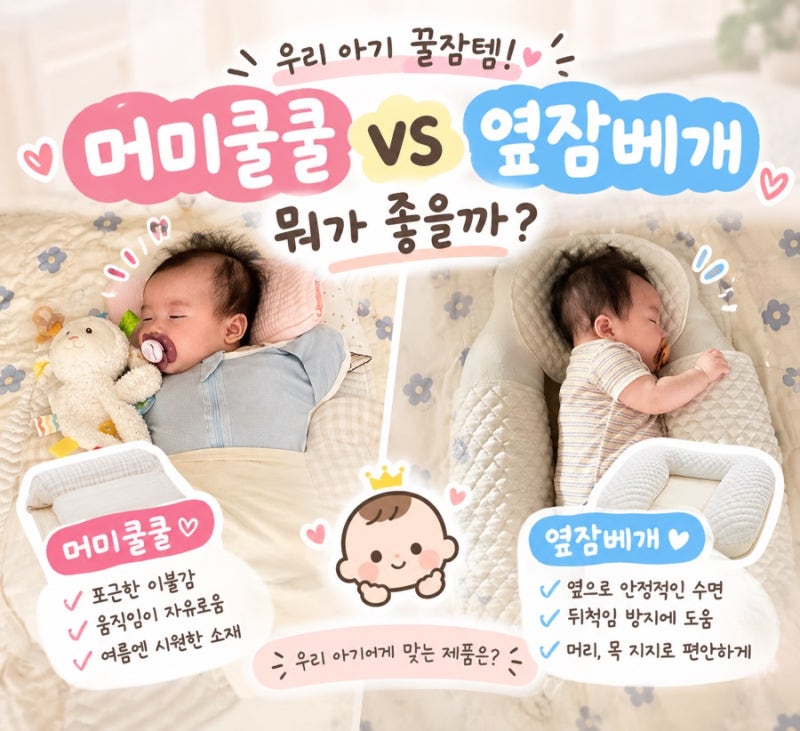 옆잠베개 (라라스, 허그곰 등)vs 머미쿨쿨 비교 및 추천
