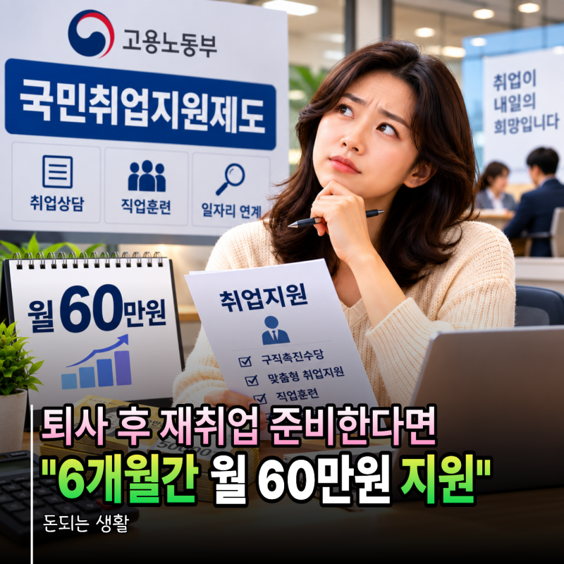 "퇴사하면 실업급여만 있는 줄 알았는데" 2026 국민취업지원제도 1유형 신청자격 구직촉진수....
