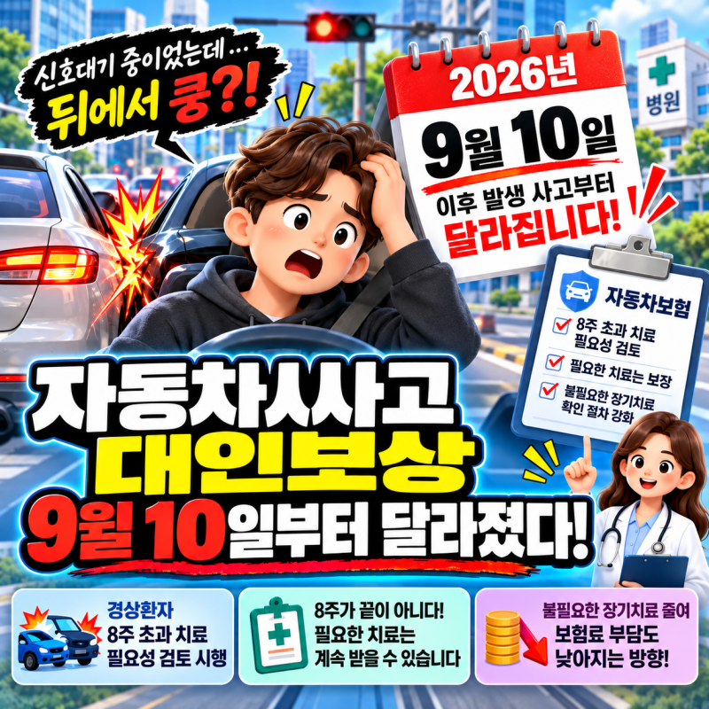 자동차사고 대인보상 9월 10일부터 달라졌습니다! 환상이 사고당하다