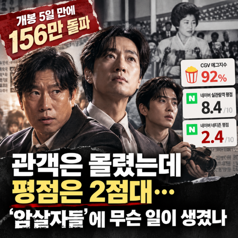 관객은 몰렸는데 평점은 2점대…‘암살자들’에 무슨 일이 생겼나