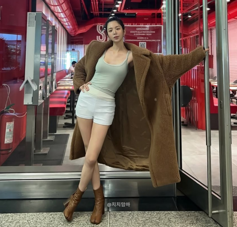 한 달에 7kg 빠지더니.. 끈나시로 확 달라진 장재인 겨울코트룩