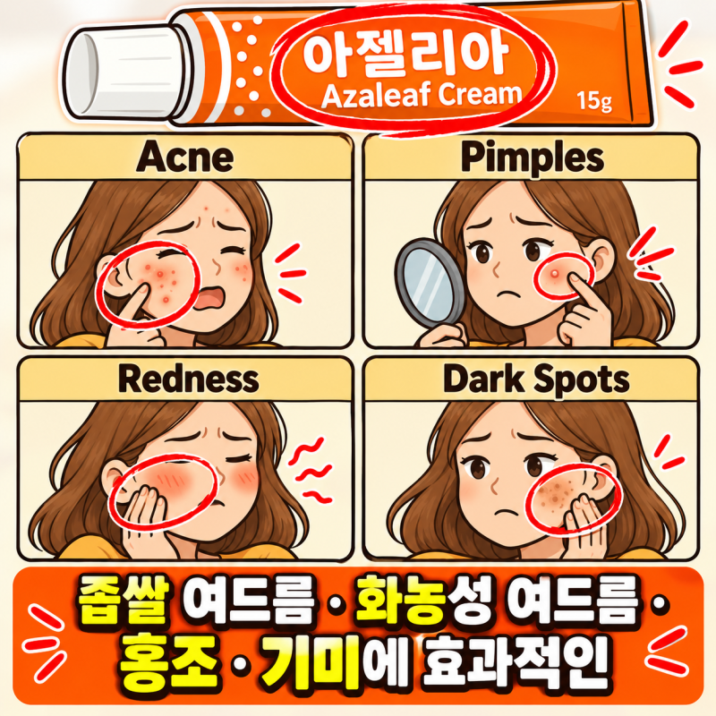 아젤리아크림, 화장품인 줄 알고 봤는데 약국에서 사는 여드름약이었네