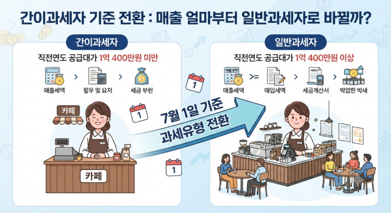 간이과세자 기준 전환, 매출 얼마부터 일반과세자로 바뀔까