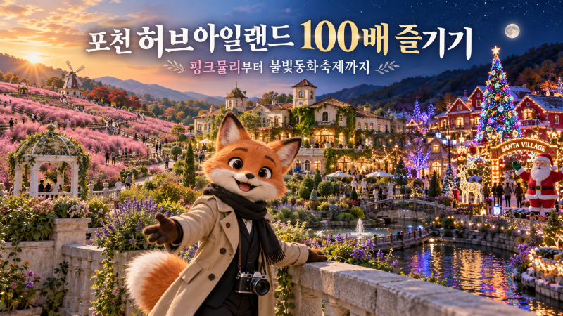 포천 허브아일랜드 100배 즐기기｜핑크뮬리부터 불빛동화축제까지