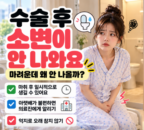 수술 후 소변이 안 나와요｜마려운데 소변이 잘 안 나오는 이유